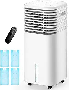 4-IN-1 Portable Air Conditioners, Evaporative Air Cooler w/4 Modes & 3 Speeds, 15H Timer for Smart Auto-off, 2-Gal Tank for 20H Cooling,17FT Remote,No Hose Needed,120┬░Oscillating Swamp Cooler