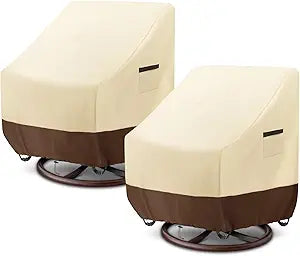 Outdoor Swivel Lounge Chair Cover, Waterproof Heavy Duty Patio Chair Cover, (33" W x 35" D x 38.5" H) Patio Garden Porch Furniture Cover for Swivel Chair - 2 Pack