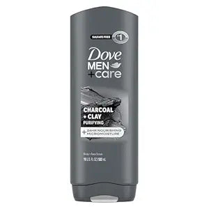 DOVE MEN + CARE Body and Face Wash 4 Count Purifying Charcoal + Clay 18 oz