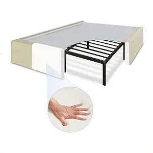 Ultra Soft Bed Frame Cover for Metal Bed Frame - Queen Size Upholstered Slipcover to Hide and Upgrade Your Bed - Sturdy Support Non-Slip Mattress Easy Assembly - White - 79.5x59.5x14 Inch