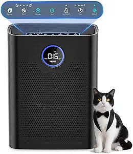 Air Purifiers for Home Large Room up to 3000 ft┬▓, VNIUP True Air Purifier for Bedroom, PM 2.5 Display Air Quality Sensor Air Cleaner for for Whole Home Dorm Room Bedroom Office, ZQA-8000A