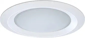 Halo 5150WH E26 Series Recessed Lighting Self Flanged Shower Trim with Frosted Glass Lens, 5", White