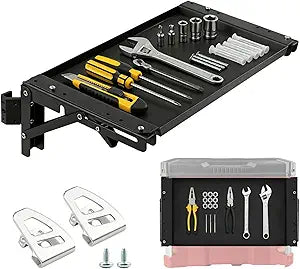 Folding Magnetic Table Compatible with Milwaukee Packout Toolbox, Folding Table Top Compatible with Mil.Waukee Packout, Tool Tray Side Bracket Compatibles with Rails