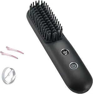 STUDLLY LCD Screen Cordless Hair Straightener & Curler 2 in 1, Black
