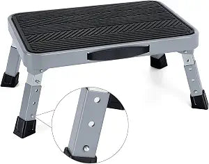 Height-Adjustable 7"- 9" Folding Step Stool with Non-Slip Platform 10" x 15" - Portable Step Ladder for Adults and Kids - Perfect for Office, Kitchen, Home - Sturdy - Supports up to 330 Lbs