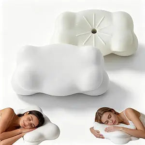 Cloud Pillow Mellow Cloud Align Pillow, Ergonomic Memory Foam Cervical Neck Support Pillow with Breathable Pillowcase, Side Back Stomach Sleepers(Large)