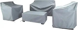 Patio Furniture Covers,Outdoor Furniture Cover Waterproof,Patio Furniture Set Covers for 4 Piece Outdoor Conversation Set,Patio Covers Set (Grey)