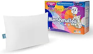 Marshmalloo Cooling Pillow, Neck and Shoulder Support, Stomach Sleeping Bed Pillow Marshmallow Puff for Longer Pain-Free Sleep, Adjustable Pillow with Cooling Technology (Standard Size, Soft Pillow)