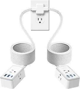 NTONPOWER Split Extension Cord 18 FT, Twin Extension Cord Flat Plug