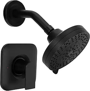 Matte Black Genta Shower Trim Kit Compatible with moen T2472EPBL Black Shower Trim Kit, High-Pressure Balancing Modern Shower Trim with Showerhead and Lever Handle, Requires 2510 valve