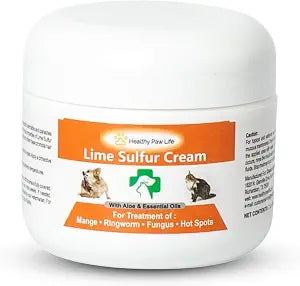 Healthy Paw Life Lime Sulfur Pet Skin Cream (4 oz) - Soothing Topical Skin Support for Dogs, Cats, Puppies, Kittens, and Horses - Soothe Dry, Itchy, and Irritated Spots