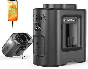 KITWLEMEN Portable Waist Fan, Father Day Gifts for Husband Dad, Blue Collar Worker Belt Clip Fan with Light, Essentials for Camping Gardening, 67H 14500RPM Rechargeable Cooling Gadgets for Men 2026