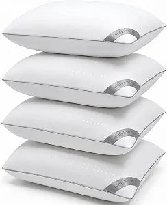 HIMOON Bed Pillows for Sleeping Set of 4,Standard Size Cooling Pillows 4 Pack,Top-end Microfiber Cover for Side Stomach Back Sleepers