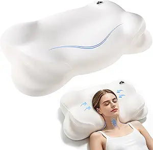 Mellow Cloud Pillow (2026 Upgraded)  Ergonomic Cervical Support Pillow, Dual-Sided Firmness for Neck Alignment, Breathable Memory Foam with Washable Cover for Side/Back Sleepers, Queen Size