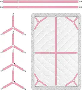 Bed Sheet Holder Straps, 4+2 Pcs Adjustable Mattress Sheet Clips