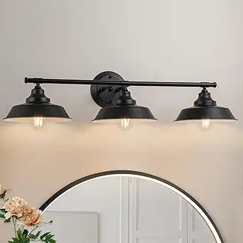 GoYeel Bathroom Vanity Light Fixtures Over Mirror 32.3"-Matte Black Wall Sconce Lighting 3 Lights Rustic Farmhouse Vanity Light Industrial Indoor Wall Light Fixture for Bathroom