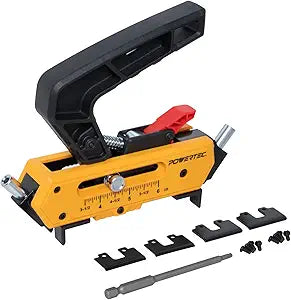 POWERTEC Edge Deck Screw Jig with 3 Board Spacing Options, and T15 Torx Bit, Hidden Fastener Deck Tool for Wood & Composite Decking (72184)