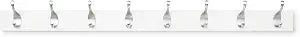 Amazon Basics Wall Mounted Modern Coat Rack for Entryway and Bedroom with Versatile Storage Hooks, Rectangular, 8-Hook, White