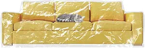 wokire Clear Thicker Couch Cover Water Proof Sofa/Heavy Duty Couch Cover-Protection Against Cat Dog Clawing, Vinyl Sofa Slipover -for Storage and Moving