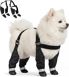 Dog Suspender Booties, 2026 New Waterproof Adjustable Dog Paw Leggings, Anti-Slip Boots for Dogs, Snow, Rain, Hiking, and Winter Protection, Paws Protector for Active Dogs