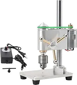 Mini Drill Press, Precision Variable Speed Benchtop Drill Press, Electric Portable Bench Drilling Machine JT0 Chuck CNC 360 Rotating for Metal Wooden DIY Jewelry Making Crafts Tool