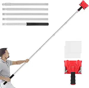 Paint Edge Trimmer + 2 Replace Pads - Adjustable 35.4-78.7 Inch Spliceable Pole, Ceiling & Corner Painting | Includes Replaceable Paint Pads | Professional Paint Edger for Clean, Sharp Lines