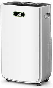5000 Sq.Ft Dehumidifier for Basement with Drain Hose, 80 Pint Dehumidifiers for Home with Large 6.5L Water Tank,24H Timer,Child Lock,Defrost,Silent,4 Modes Operation Auto Shut-off(80 Pints)