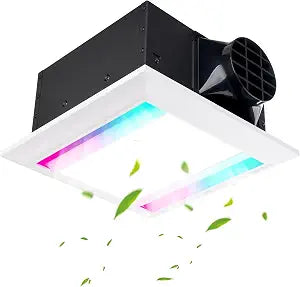 12" Bathroom Exhaust Fan with Light, All-aluminum alloy-W