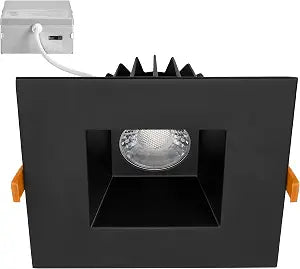 Maxxima 6" Anti-Glare LED Square Downlight, 1200 Lumens, 5 CCT, Black