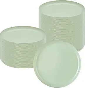 Restaurantware Plastic Plate 40 Pack of 6.3 x 6.3 Inch Durable Plastic Serving Dish Elegant Dinner Stone Plate Lookalike for Weddings and Parties
