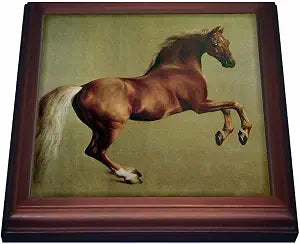3dRose Whistle Jacket Vintage Horse by Stubbs Trivet with Ceramic Tile, 8 by 8", Brown