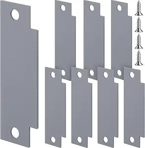 Zonon 8 Pcs Door Strike Plate Filler with Screws, T-Strike Blank, Gray