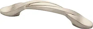 Franklin Brass (10-Pack)  Satin Nickel Cabinet Handles, 3 Inch Hole Center, Classic Pulls for Drawers, Kitchen Cabinet Door, Dressers | Simple Twist