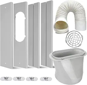 LEZIFU Portable Air Conditioner Kit with Hose, Adjustable Window Seal with 5.9 Inch Diameter 59" Length Hose for Vertical/Horizontal Window