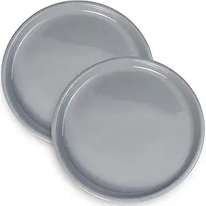 Plant Pot Saucers - Ceramic Plant Saucers for Outdoors 12 inch Plant Trays for Indoors No Holes Plant Drainage Trays Round Flower Pot Saucers Plant Plates to Catch Water 2 Pack Gray
