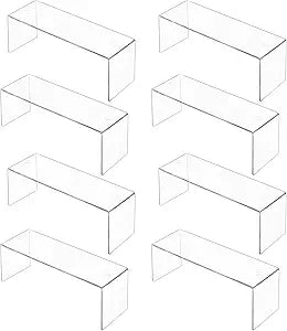 Aminigram 8 Packs Cabinet Organizer Shelf, Acrylic kitchen Cabinet Shelves, Shelf Riser for Dishes, Spices, Soda Cans and Bottles12.4 x 4 x 4.6 inch