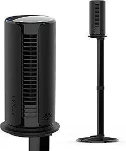Vornado ATOM 1S Compact Oscillating Tower Fan with Removable Stand, 40" tall, 4 Speeds , Black