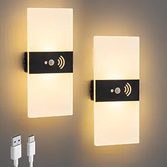 Wall Sconce, LED Wall Lights for Room Decor, Motion Sensor, 2PCS