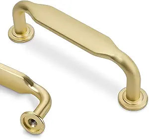 10 Pack 3 Inch Cabinet Pulls Brushed Gold Kitchen Cabinet Handles Zinc Alloy Drawer Pulls Solid Cabinet Hardware