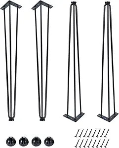 18Inch Hairpin Table Legs Black Set of 4 Desk Legs900lbs Load Capacity  Rodsfor Coffee Table, Night Stand Desk BenchDesk(18in)