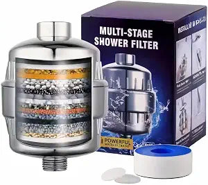 Shower Filter for Hard Water High Output Water Softener Remove Chlorine and Fluoride Soft Water Filtered with Vitamin A  E -Purifying Softening Reduces Dry Itchy Skin,Dandruff, Eczema, Hair, Nails