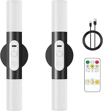 Hensam Motion Sensor Wall Lights with Remote, Rechargeable Battery Sconces