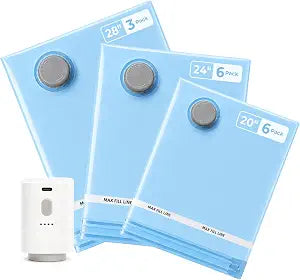 HOUSE DAY Vacuum Storage Bags for Travel 15-Pack, Premium Space Saver Bags