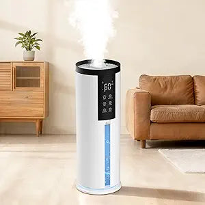 Humidifiers for Large Room 550 ft┬▓ - GloryAir 8L Cool Mist Humidifier for Bedroom Home Plants Baby, Top Fill, 120H Runtime, 4 Mist Spray Levels, 7-Color Light, 35dB Quiet Humidifier