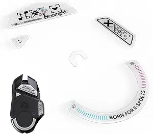 Glass Mouse Skates for Logitech G 502 Lightspeed Wireless,Fastest and Smoothest Mouse Feet/Skates (White Print)