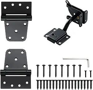 Self Closing Gate Hardware Kit, 3.5" Heavy Duty Gate Hinges and Gate Latch