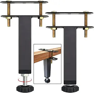 4 PCS (10"-12.6") Metal Adjustable Height Bed Frame Support Leg, Steel Bed Frame or Wooden Bed Center Slat Support Leg, Sofa Furniture Cabinet Feet Support Leg
