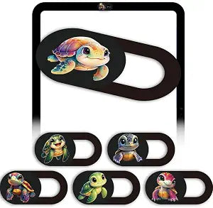 6Pcs 6 Styles Camera Cover Slide Cute 0.04 Inch Ultra Thin Webcam Cover for Mini PC Phone Laptop Desktop Tablet Sea Turtle Plastic Durable Privacy Protectors Accessories for Home Work Use
