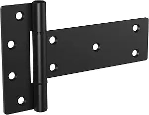 National Hardware Industrial Gate T-Hinges, 6 in, Steel, 2-Pack, Black