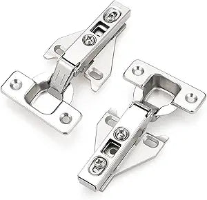 Probrico Soft Opening Kitchen Cabinet Hinges 10 Pair (20 Pack), Brushed Satin Nickel Face Frame Mounting Concealed Hinges for Kitchen Cupboard Hardware, with Mounting Screws